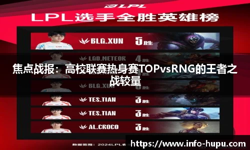 焦点战报：高校联赛热身赛TOPvsRNG的王者之战较量